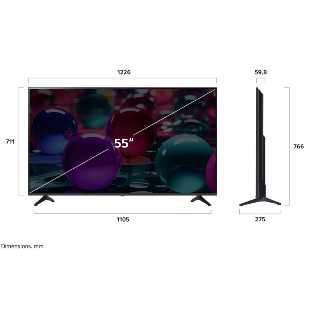 TELEVISOR LG 55' PULG ULTRA HD 4K AI THINQ 55UA7300PSB MODELO 2025- NEGRO - 3