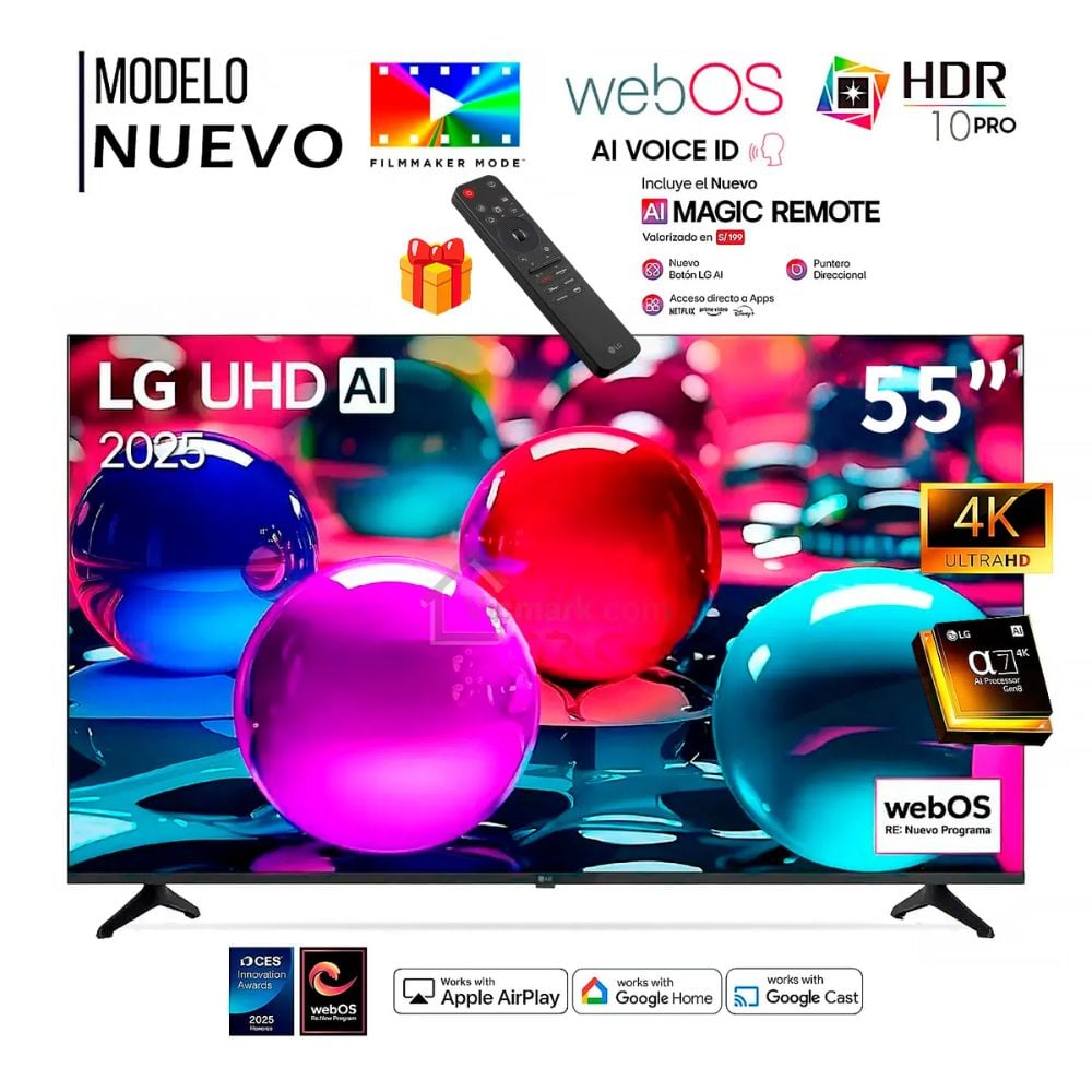 TELEVISOR LG 55 PULG ULTRAHD 4K AI THINQ 55UA7300PSB MODELO 2025 + CONTROL INTELIGENTE MAGIC - 1