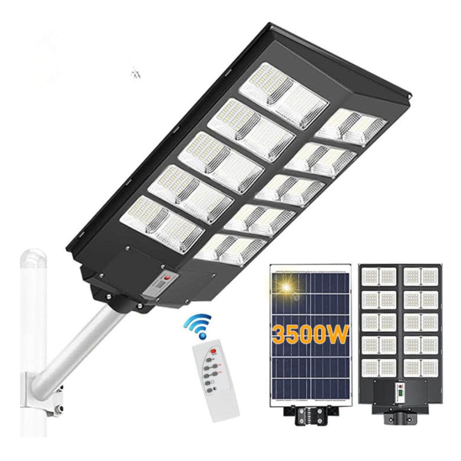 Reflector Solar 3500W WUBWA Luz Blanca Exterior IP65 con Panel Solar Integrado - 1