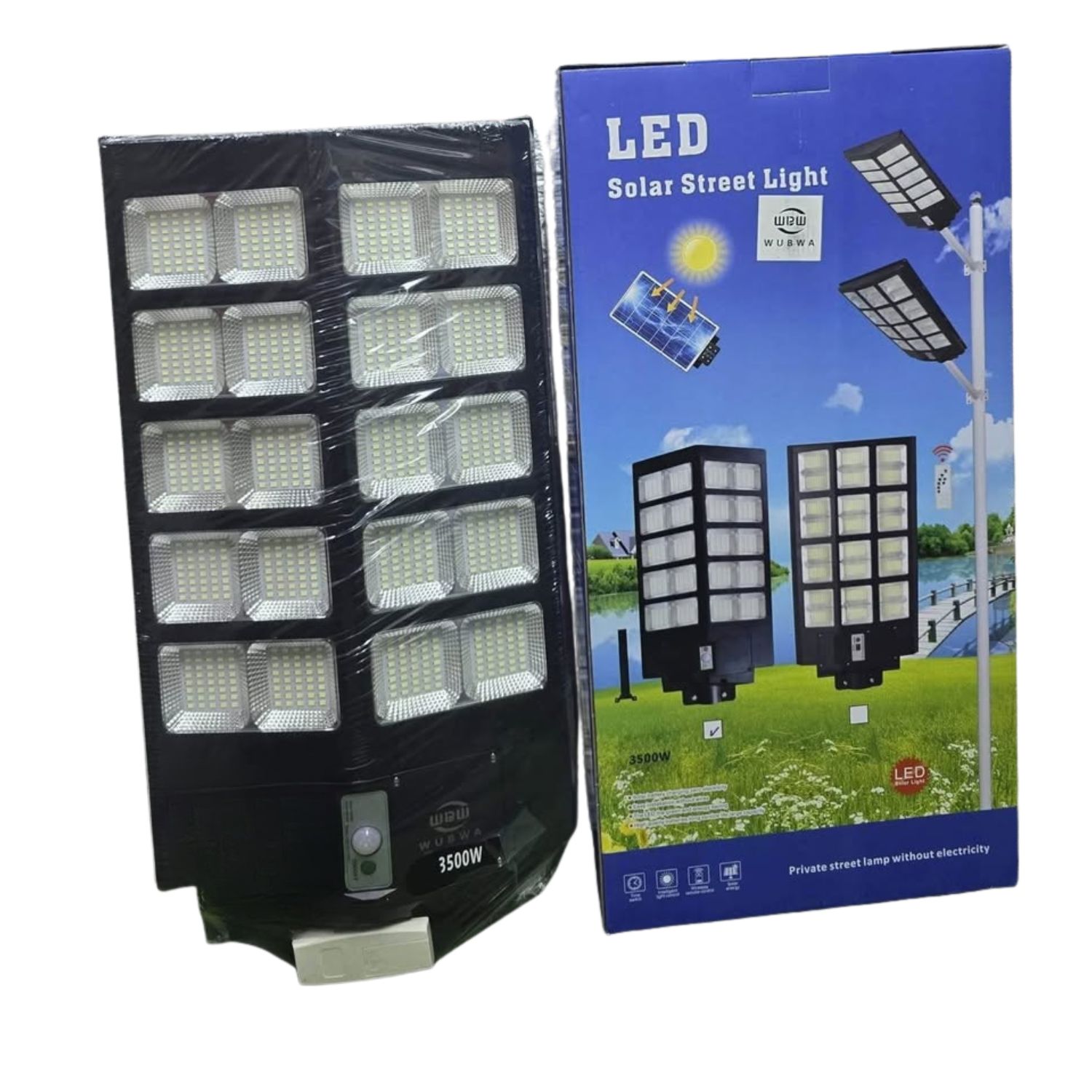 Reflector Solar 3500W WUBWA Luz Blanca Exterior IP65 con Panel Solar Integrado - 4
