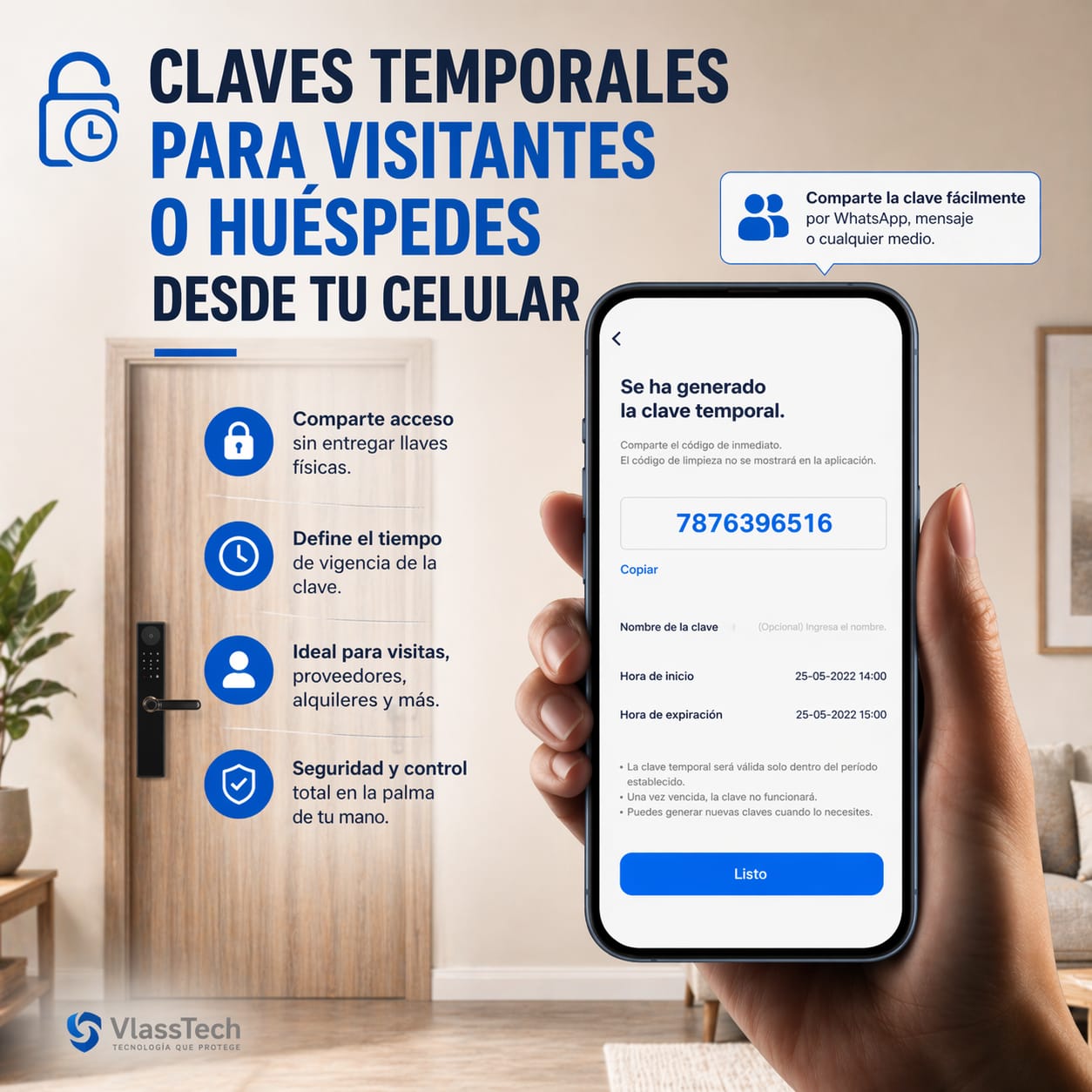 CERRADURA INTELIGENTE DIGITAL 6 MODOS G10 CON ASESORÍA DE INSTALACIÓN - 4