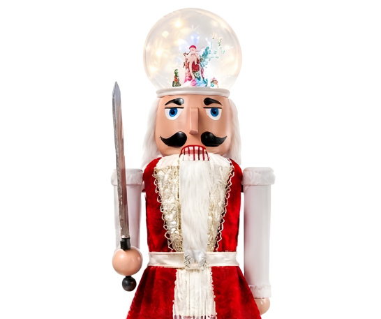 CASCANUECES NAVIDEÑO DE 115 CM CON ESFERA NEVADA, LUCES Y MÚSICA - 2