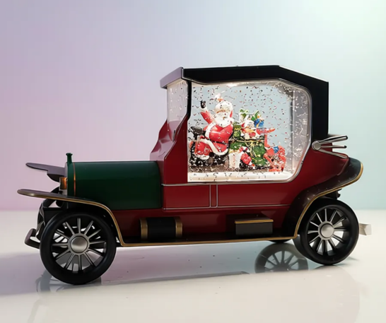 COCHE NAVIDEÑO MÁGICO CON EFECTO NEVADO, LUCES Y MÚSICA - 1