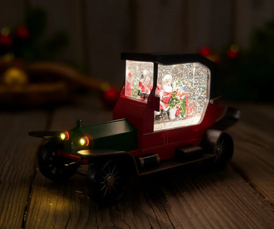COCHE NAVIDEÑO MÁGICO CON EFECTO NEVADO, LUCES Y MÚSICA - 2
