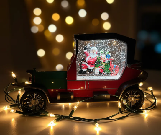 COCHE NAVIDEÑO MÁGICO CON EFECTO NEVADO, LUCES Y MÚSICA - 3