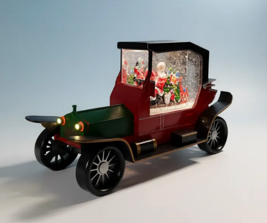 COCHE NAVIDEÑO MÁGICO CON EFECTO NEVADO, LUCES Y MÚSICA - 6