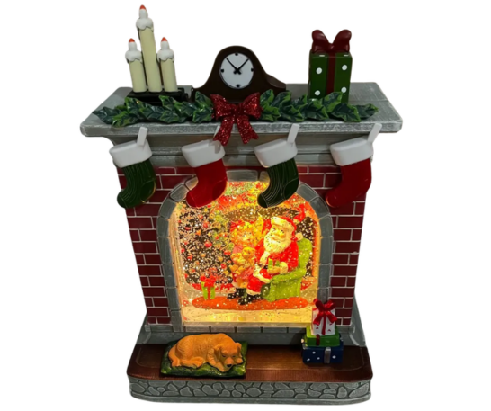CHIMENEA NAVIDEÑA MÁGICA CON EFECTO NEVADO, LUCES Y MÚSICA - 2