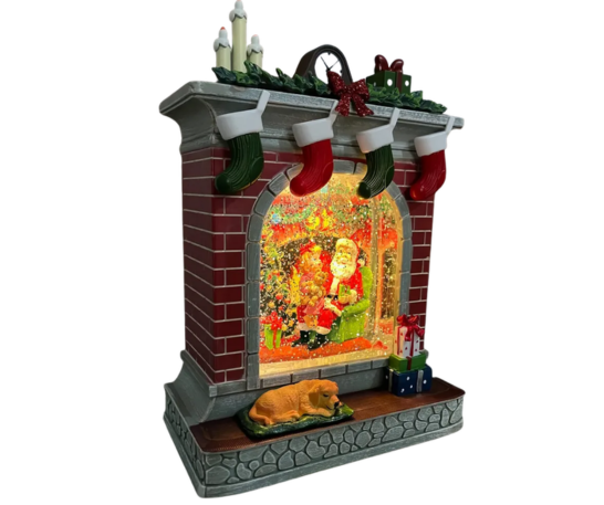 CHIMENEA NAVIDEÑA MÁGICA CON EFECTO NEVADO, LUCES Y MÚSICA - 4