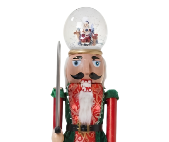 CASCANUECES NAVIDEÑO DE 85 CM CON ESFERA NEVADA, LUCES Y MÚSICA - 2