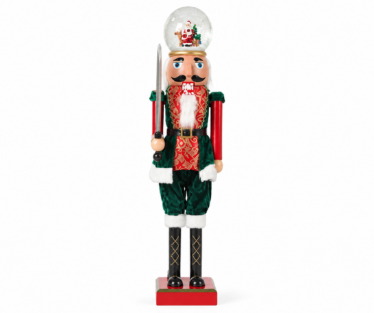 CASCANUECES NAVIDEÑO DE 85 CM CON ESFERA NEVADA, LUCES Y MÚSICA - 6