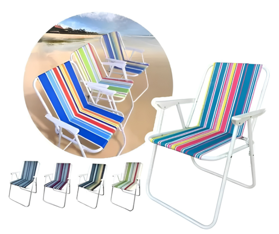 SILLA DE PLAYA CAMPING PLEGABLE MULTICOLOR - 1