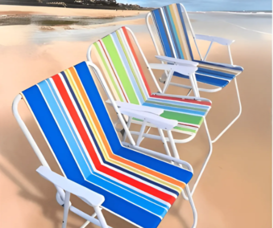 SILLA DE PLAYA CAMPING PLEGABLE MULTICOLOR - 2
