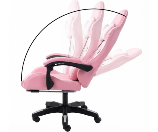 SILLA GAMER CON LUZ RGB, REPOSAPIÉS Y MASAJEADOR LUMBAR RECLINABLE - 4