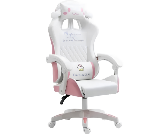 SILLA KAWAI GAMER ERGONÓMICA GIRATORIA 360° RECLINABLE ALTURA AJUSTABLE INCLUYE ALMOHADILLA - 1