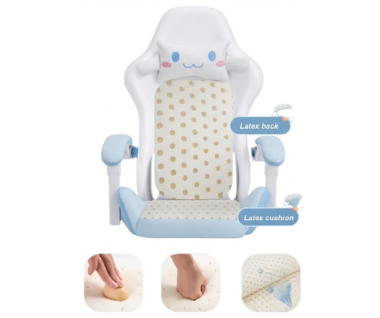 SILLA KAWAI GAMER ERGONÓMICA GIRATORIA 360° RECLINABLE ALTURA AJUSTABLE INCLUYE ALMOHADILLA - 2
