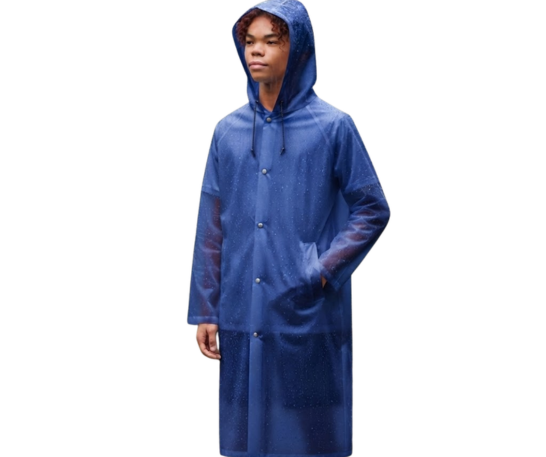 PONCHO PARA LLUVIA CON CAPUCHA AZUL - 1
