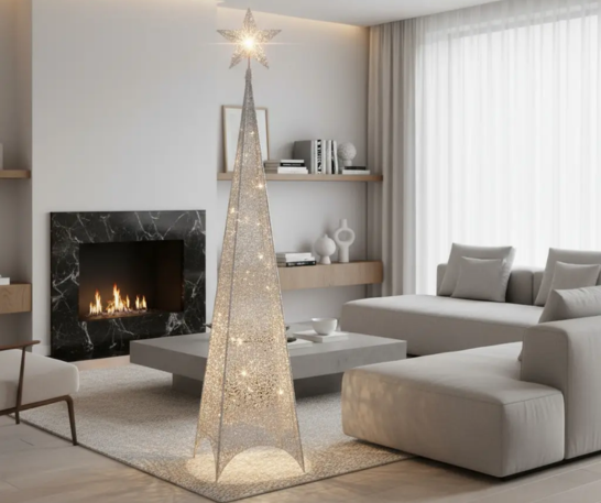 ÁRBOL PIRÁMIDE NAVIDEÑO 4 CARAS 2.10 M - 1