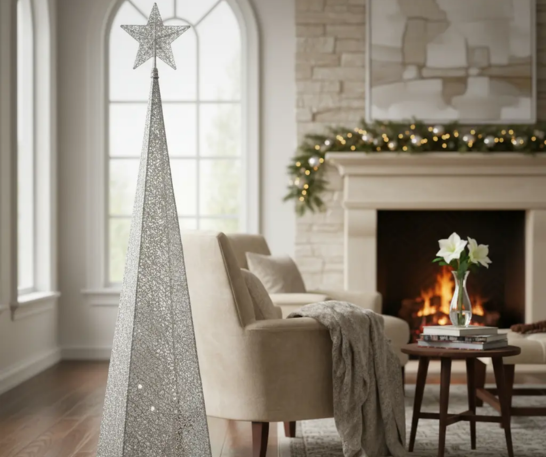ÁRBOL PIRÁMIDE NAVIDEÑO 4 CARAS 2.10 M - 6