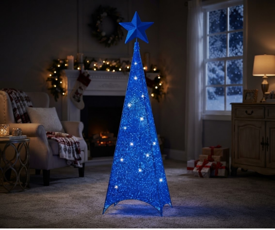ÁRBOL PIRÁMIDE NAVIDEÑO 3 CARAS 2.10 M - 1