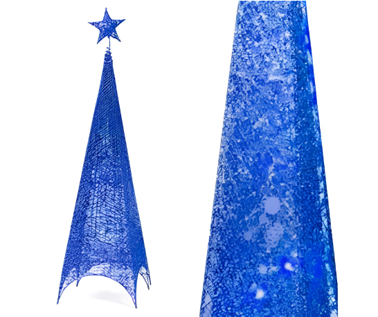 ÁRBOL PIRÁMIDE NAVIDEÑO 3 CARAS 2.10 M - 2