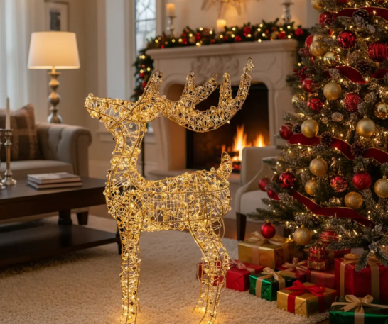 RENO NAVIDEÑO CON LUCES LED DE 62 CM - 1