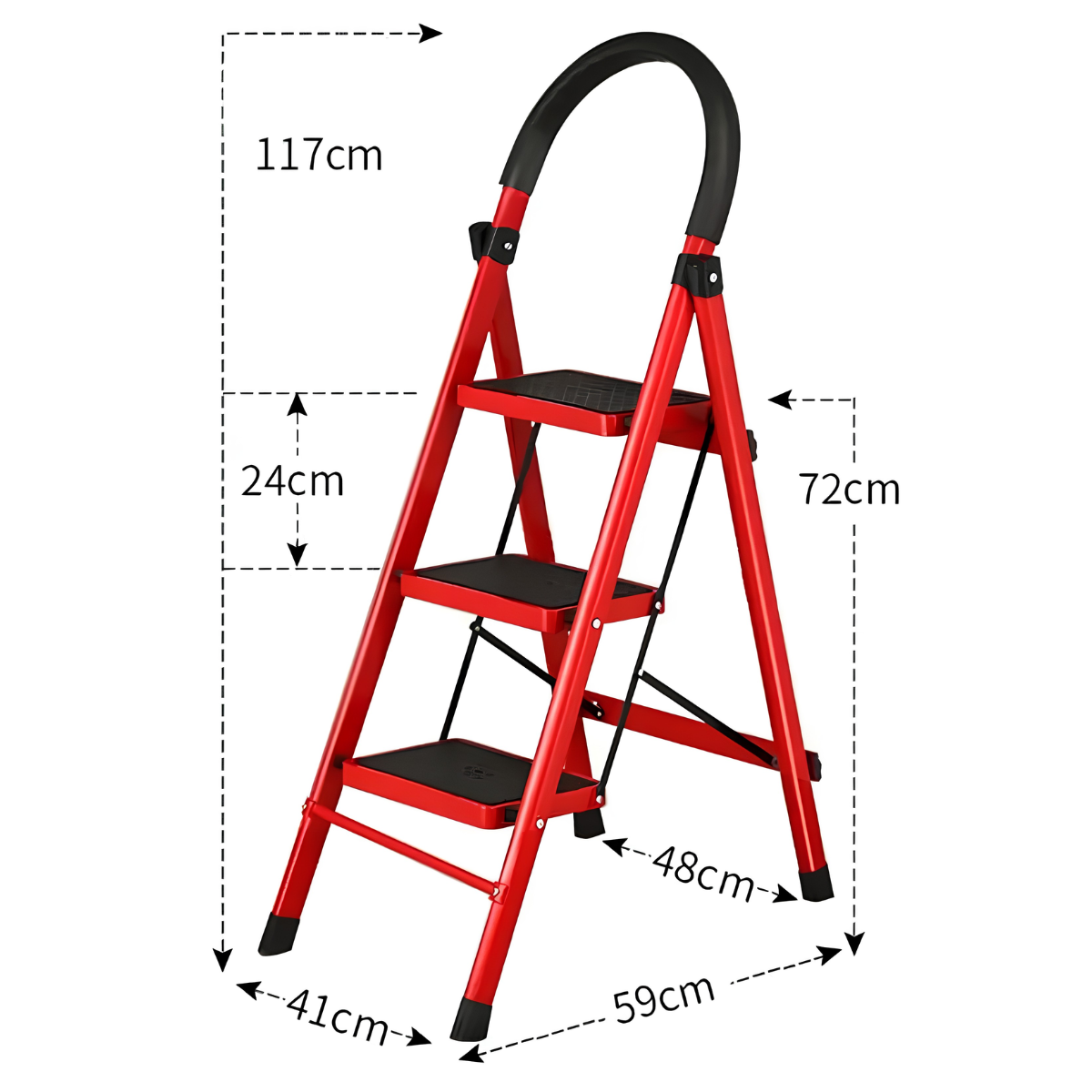 ESCALERA PLEGABLE DE 3 PASOS ANTIDESLIZANTE – RESISTENTE Y SEGURA - 5