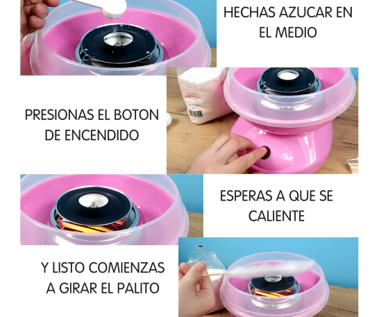 MÁQUINA DE ALGODÓN DE AZÚCAR ELÉCTRICA PARA HOGAR Y FIESTAS - 4
