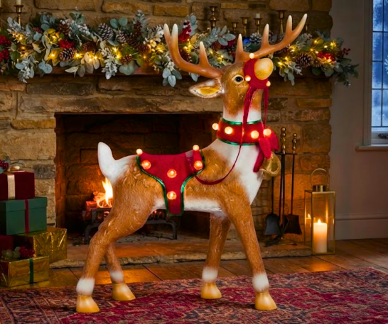 RENO NAVIDEÑO ANIMADO CON LUCES Y MÚSICA DE 80 CM - 3