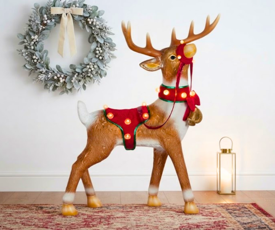 RENO NAVIDEÑO ANIMADO CON LUCES Y MÚSICA DE 80 CM - 4