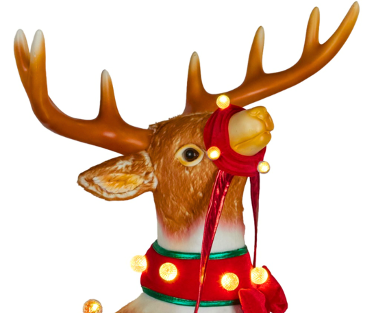 RENO NAVIDEÑO ANIMADO CON LUCES Y MÚSICA DE 80 CM - 6