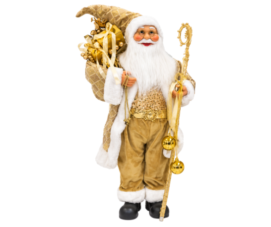 PAPÁ NOEL DORADO NAVIDEÑO DECORATIVO DE 1 METRO - 3