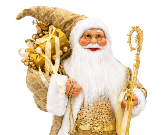 PAPÁ NOEL DORADO NAVIDEÑO DECORATIVO DE 1 METRO - 4