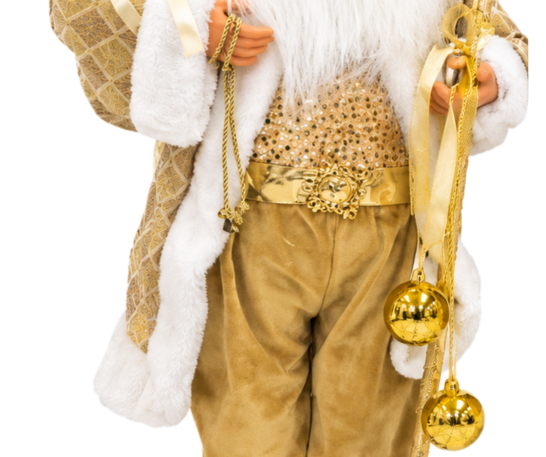 PAPÁ NOEL DORADO NAVIDEÑO DECORATIVO DE 1 METRO - 5