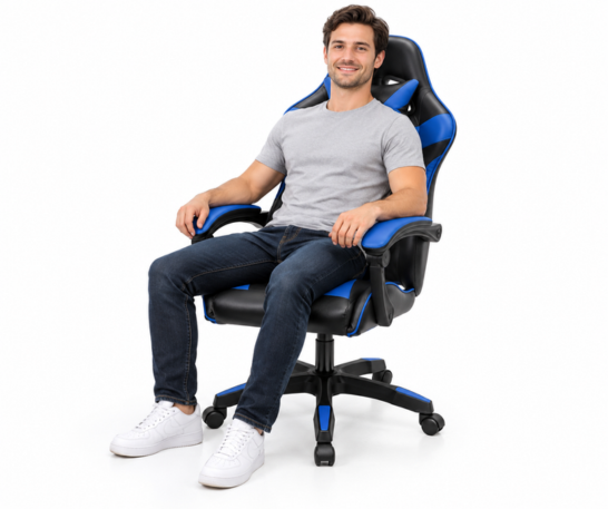 SILLA GAMER ERGONÓMICA RECLINABLE CON SOPORTE LUMBAR Y APOYACABEZAS - 2