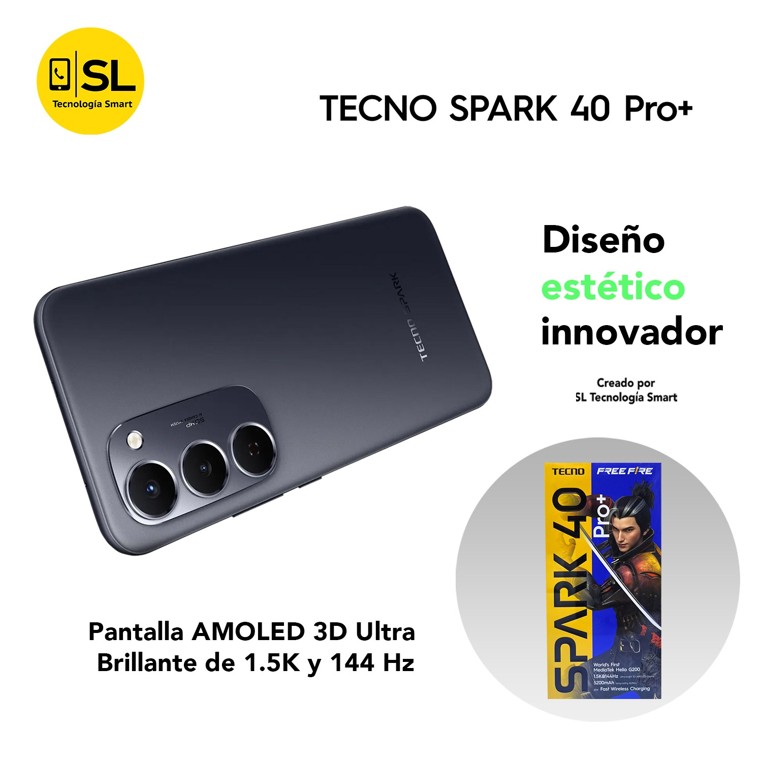 TECNO SPARK 40 PRO+ 8GB RAM 256GB COLOR NEGRO - 2