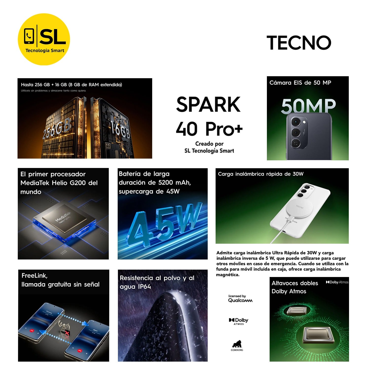 TECNO SPARK 40 PRO+ 8GB RAM 256GB COLOR NEGRO - 3
