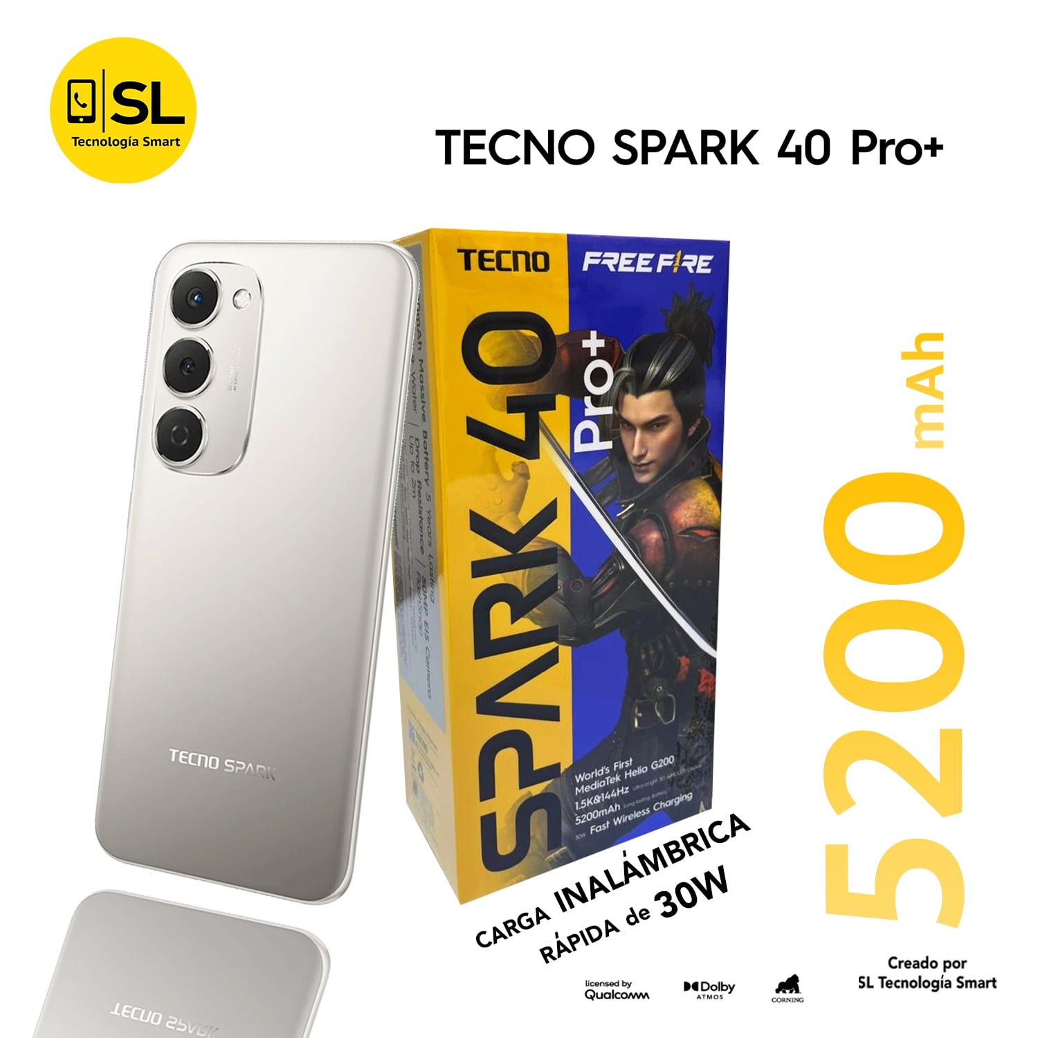 TECNO SPARK 40 PRO+ 8GB RAM 256GB COLOR TITANIO - 1