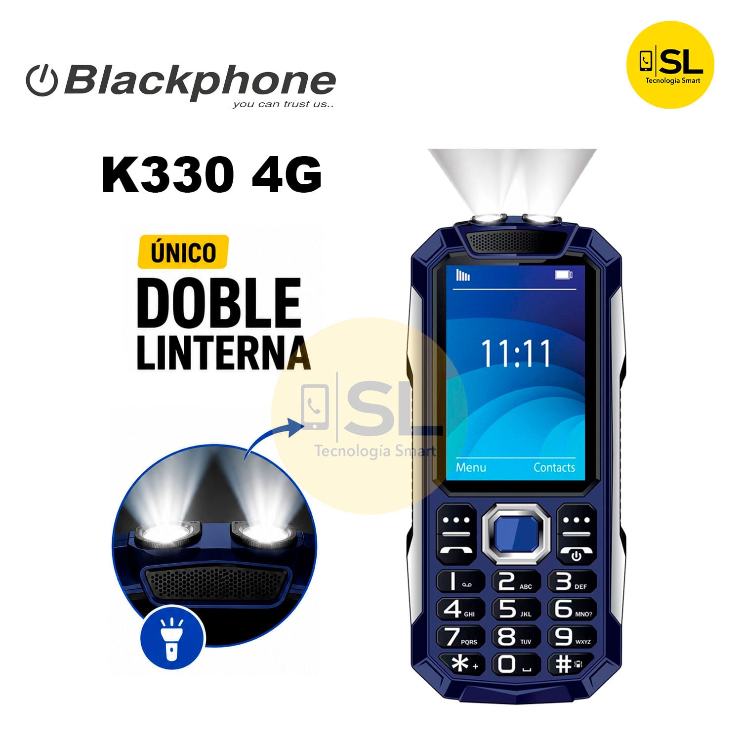 BLACKPHONE K330 4G CON DOBLE LINTERNA COLOR AZUL - 1