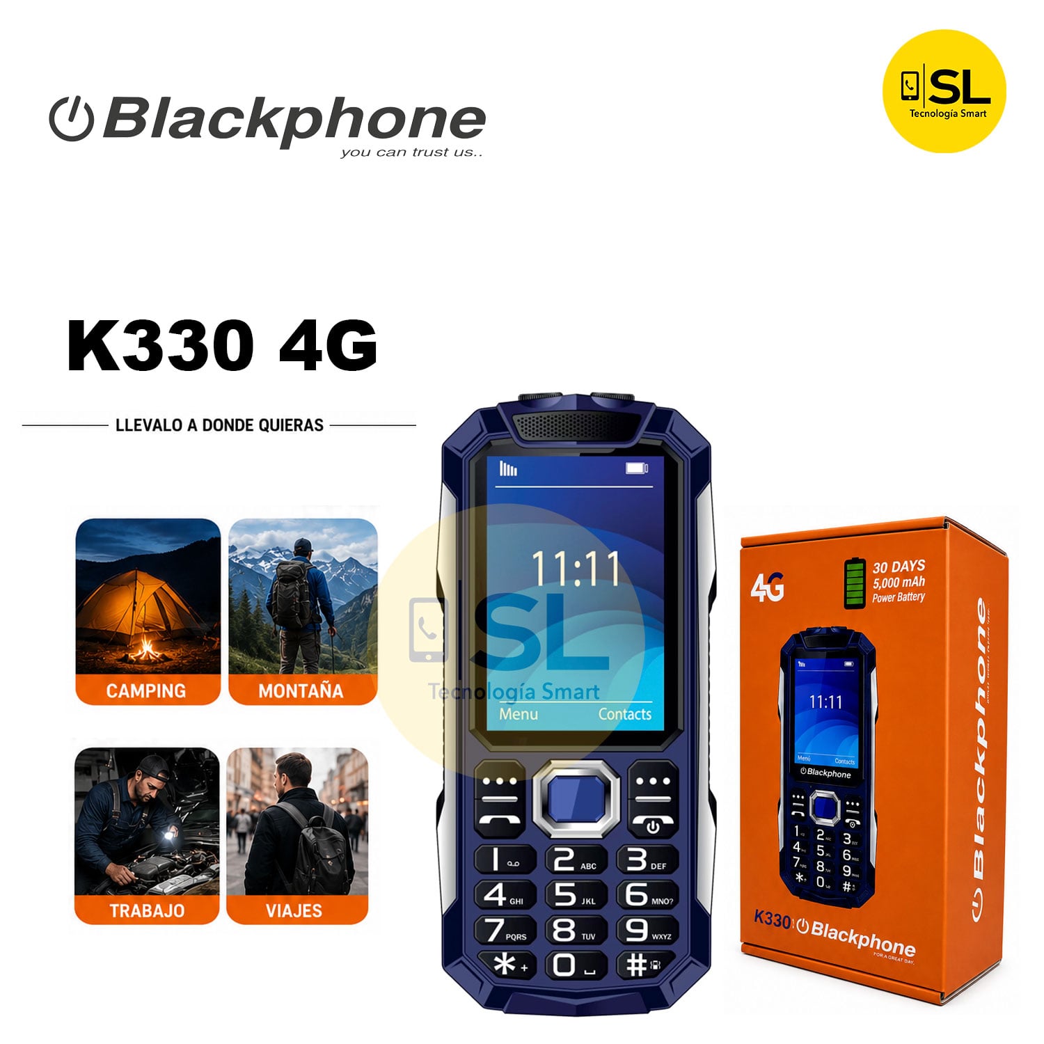 BLACKPHONE K330 4G CON DOBLE LINTERNA COLOR AZUL - 3