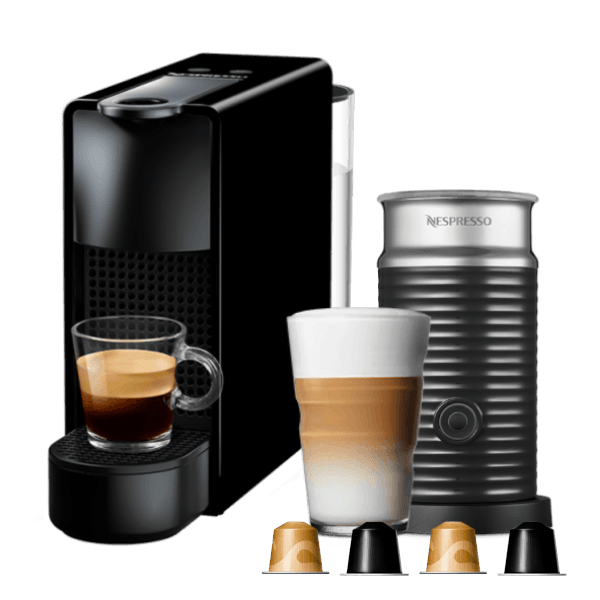 ESSENZA MINI BLACK + 20 CÁPSULAS + ESPUMADOR DE LECHE - 1