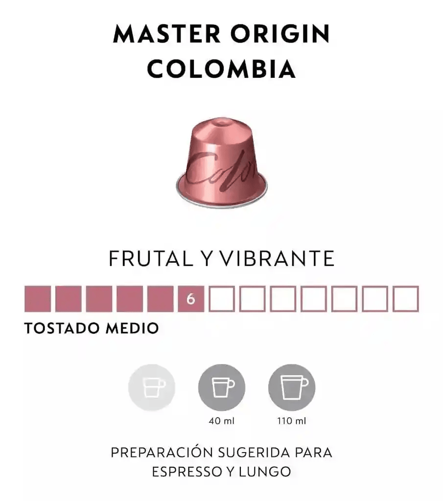 CAFÉ MASTER ORIGIN COLOMBIA X 10 CÁPSULAS ORIGINAL NESPRESSO - 2