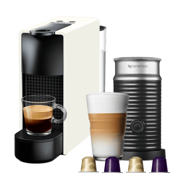 ESSENZA MINI WHITE + 20 CÁPSULAS + ESPUMADOR DE LECHE - 1