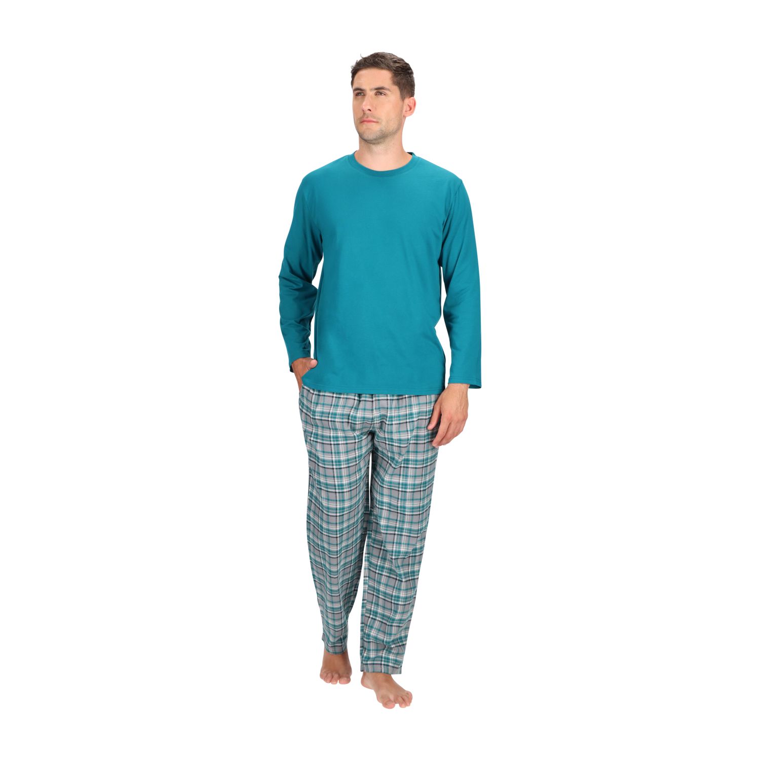 PIJAMA LARGO ALGODÓN CUADROS MT30240 - 1