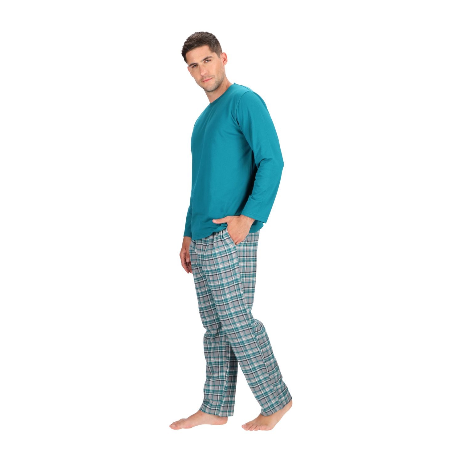 PIJAMA LARGO ALGODÓN CUADROS MT30240 - 2