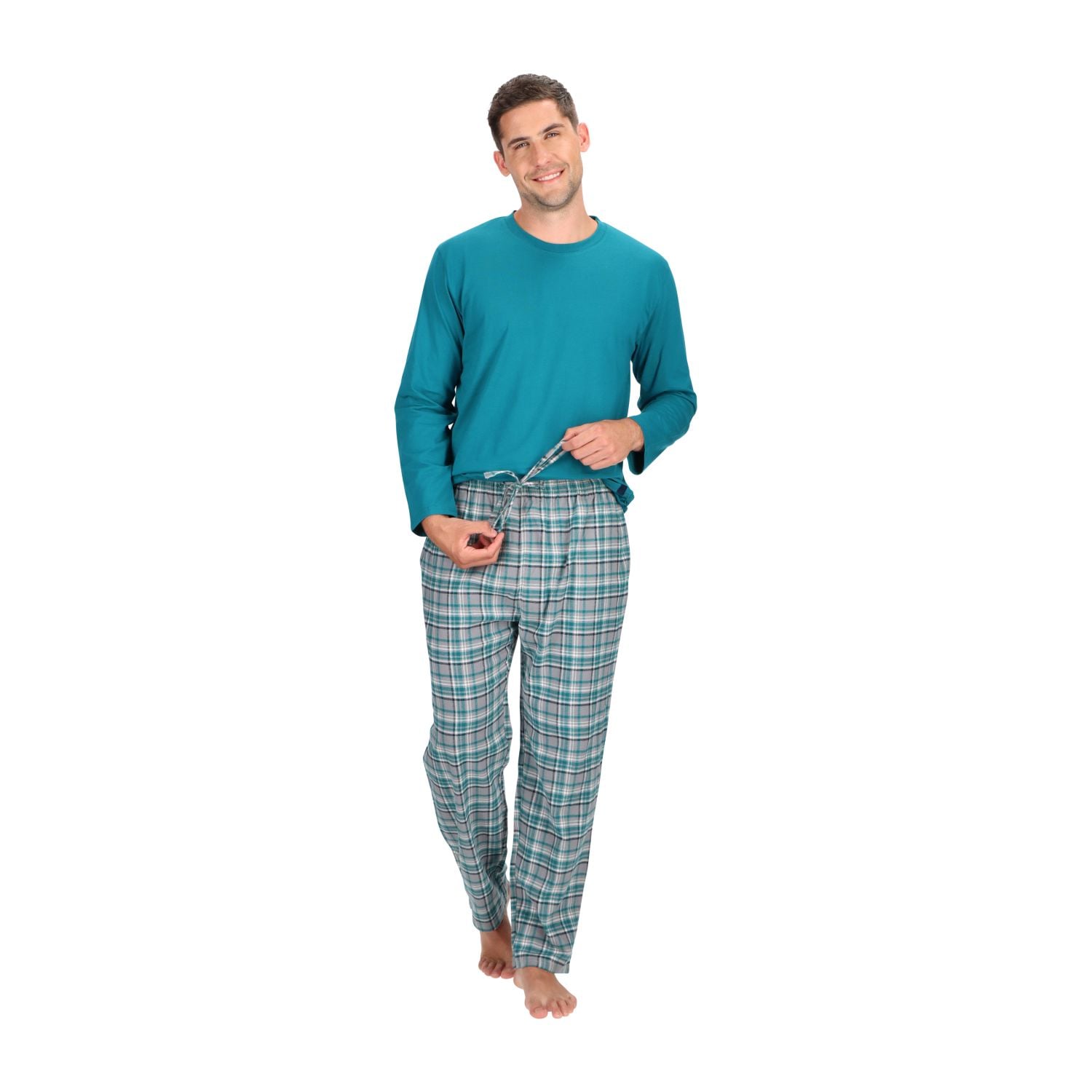 PIJAMA LARGO ALGODÓN CUADROS MT30240 - 3