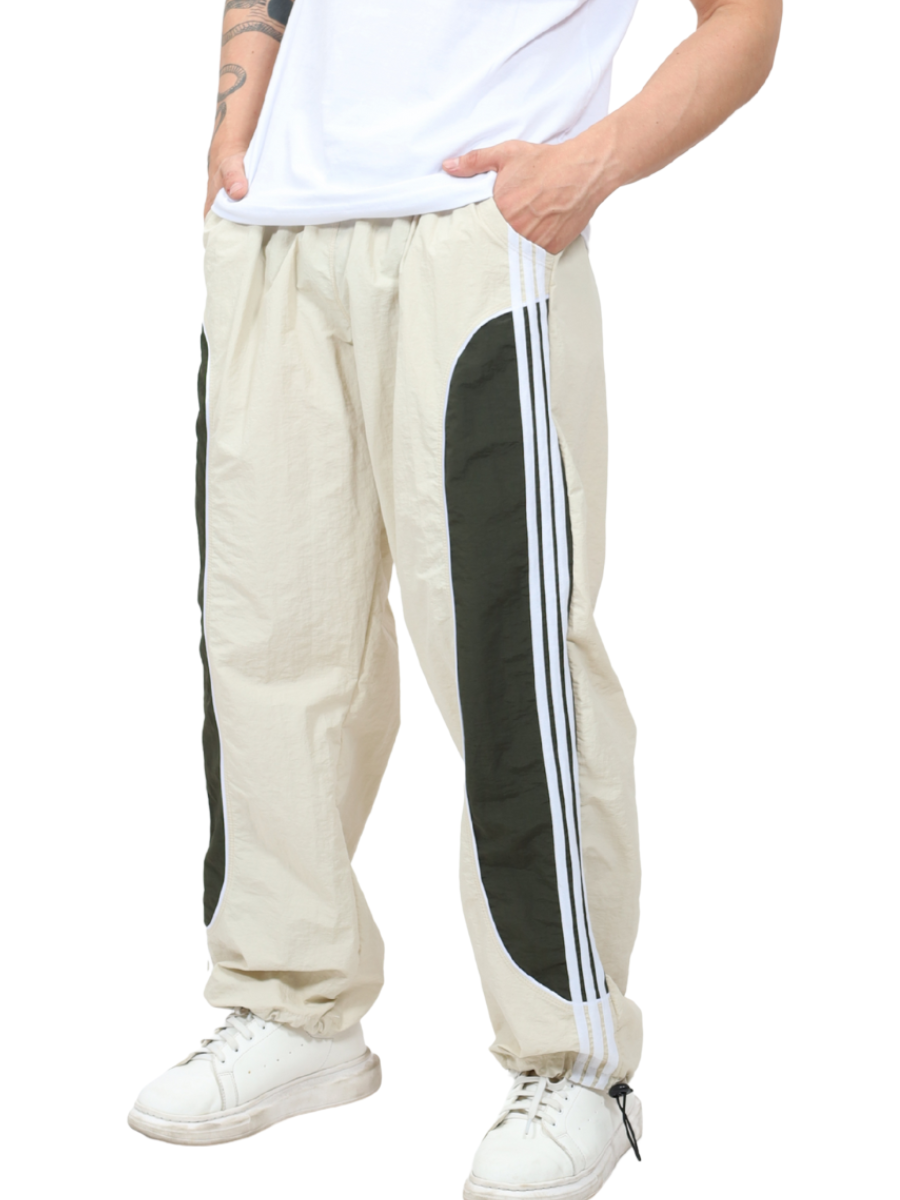 JOGGER OVERSIZE POWER TRACK HOMBRE TELA MOJADA - HUESO - 2