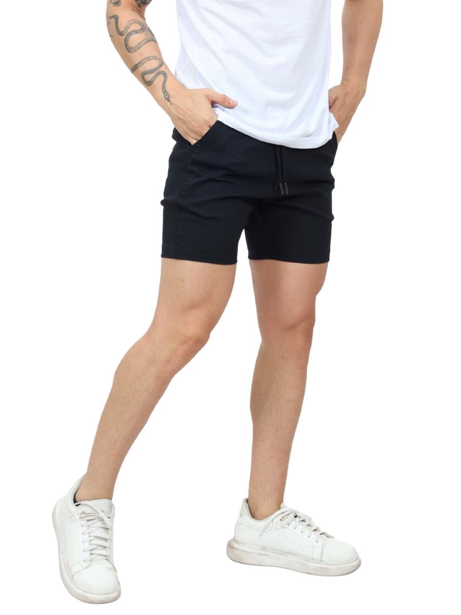 SHORT HOMBRE DRILL STONE NEGRO - ENKI MODASTYLE FIT SLIM URBANO - 1