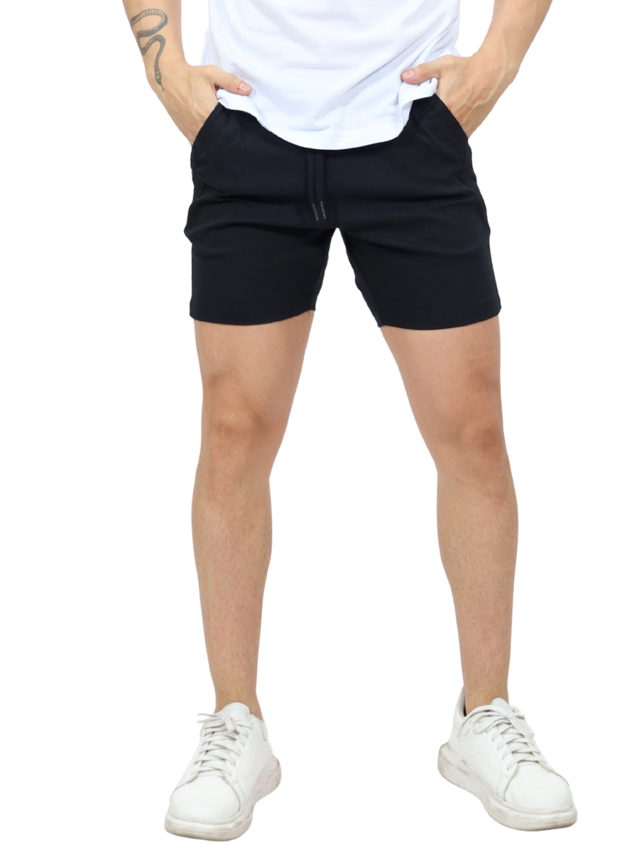 SHORT HOMBRE DRILL STONE NEGRO - ENKI MODASTYLE FIT SLIM URBANO - 2