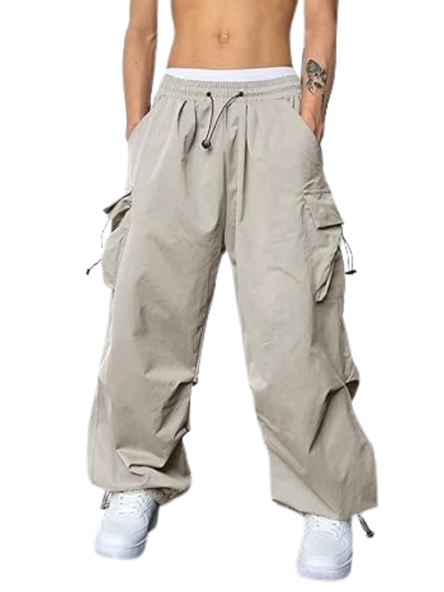 JOGGER CARGO PARACHUTE URBANFLY HOMBRE TELA MOJADA - HUESO - 1