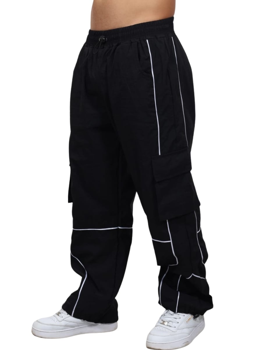 PANTALÓN CARGO OVERSIZE HOMBRE ENKI SHADOW LINE – ESTILO STREETWEAR | COLO NEGRO - 1